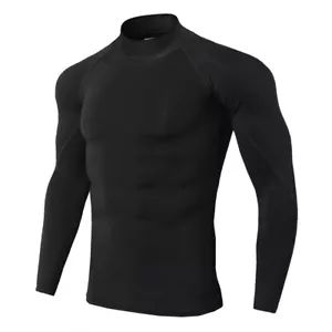 Mens Compression Armour Base Layer Tops Long Sleeve Thermal Sport Muscle Blouse - Picture 1 of 57