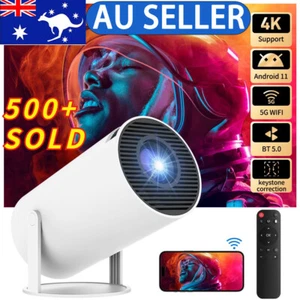 5G 4K UHD Projector Smart LED HD WiFi Bluetooth HDMI USB Android Office Use - Picture 1 of 14
