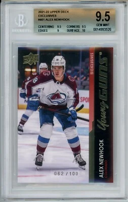 2021-22 UD Series 2 Alex Newhook Young Guns Exclusives Rookie /100 #461 BGS 9.5 - Image 1 of 2
