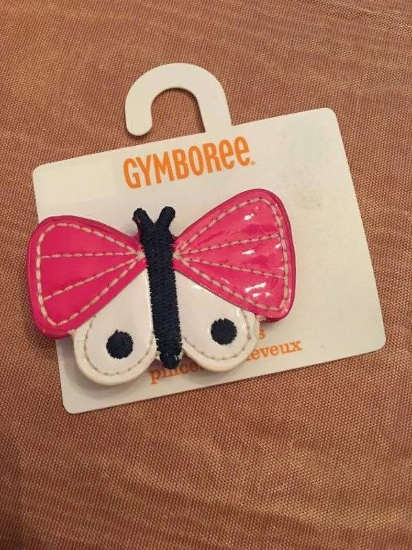 Gymboree Island Hopper Pink White & Navy Butterfly Barrette NWT - Image 1 of 1