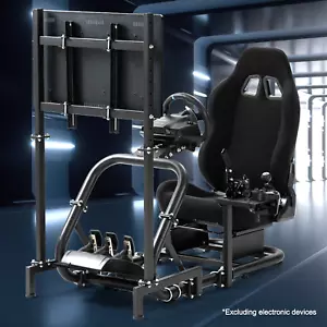 Hottoby G29 Racing Simulator Cockpit with TV Stand&Black Seat Fits Logitech G923 - Bild 1 von 10