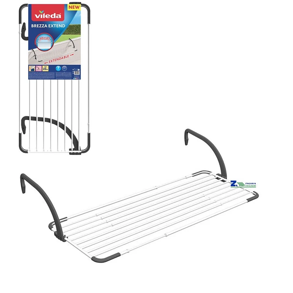 VILEDA STENDIBIANCHERIA DA BALCONE 20 MT BREZZA EXTEND ACCIAIO VERNICIATO ESTENSIBILE
