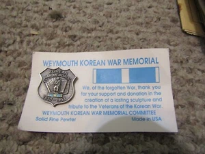 Koreakriegsveteranen Denkmal Anstecknadel - Bild 1 von 2