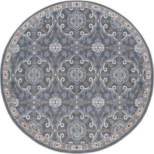Tayse Rugs Area Rugs 8' Round Traditional Indoor Jute Hampton Brocade Gray - Picture 1 of 8