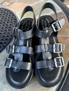 Kork-Ease * Madalena Black * Buckle Gladiator Strap Platform Sandals - Picture 1 of 8