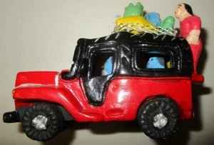 Handmade and Hand painted Mexican Clay Art JEEP Ride novelty figurine blue drive - Picture 1 of 5