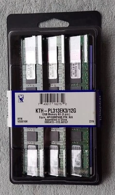 BRAND NEW Kingston Technology 12 GB Kit (3x4 GB) 1333Mhz DDR3 PC3-10600 240-Pin - Image 1 of 2