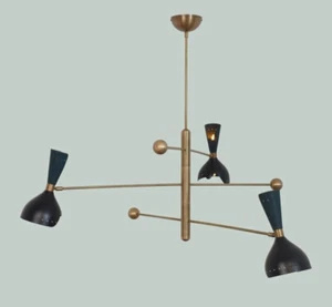 3 Arms 6 Lights Stilnovo Style Modern Brass Sputnik Ceiling Chandelier Lighting - Picture 1 of 5