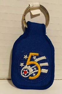 USAF 5th Division Embroidered Cloth Military Key Ring New Condition - Picture 1 of 24