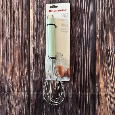 KitchenAid Utility Whisk Pistachio Green Stainless Steel Wires Dishwasher Safe - Image 1 of 4