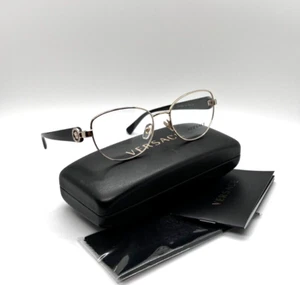 VERSACE 1246-B 1332 Women Eyeglasses 52-17-135 Black/Pale Gold 100% Authentic - Picture 1 of 7