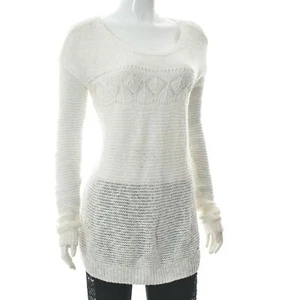 Hollister Womens LADIES Lace Knitted Tunic Top Long Sleeve White XS/S Genuine - Picture 1 of 6