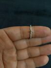 Mini Kreuz Künstlicher Diamant S925 Sterlingsilber Ringgröße 6.50