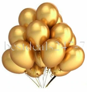 Gold Metallic Large 9" Inch Party Wedding Helium Quality Balloons 15PCS - Picture 1 of 2