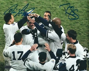 Signed 8x10 JIM LEYRITZ & DARRYL STRAWBERRY New York Yankees Autographed Photo - Picture 1 of 1