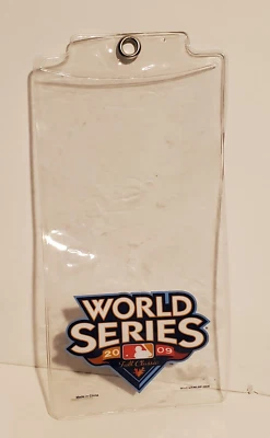 BASEBALL WORLD SERIES 2009 MLB VINYL TICKET HOLDER POUCH FROM LANYARD - Image 1 of 2