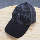 Skull Embroidered Camo Baseball Cap Hat Mens Black Gray One Size Cotton Casual