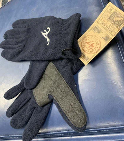 ATLANTA BRAVES ADULT Mens BLUE 47 Brand GLOVES Soft Fleece 1995 World Series Cover