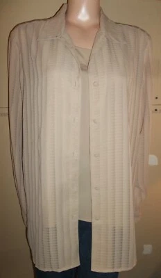 CAMISA Y CAMISETA SIN MANGAS LIZ BAKER TALLA GRANDE MANGA LARGA MARRÓN TOSTADO 16W NUEVA CARRERA Foto 1 de 2