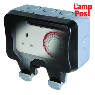 BG WP23TM24 Weatherproof Timer Controlled 13A Outdoor Power Socket 1 Gang Storm - Image 1 of 3