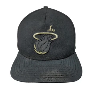 New Era 9Fifty Slideback Hat Black OSFM Miami Heat Hardwood Classics NBA Logo - Picture 1 of 9