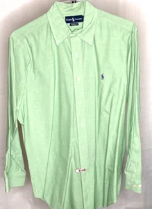 preowned RALPH LAUREN,classic fit 16. 32/33,light green,purple logo, VGC - Picture 1 of 3