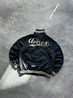 Avirex USA Jacket Nylon Retro Big Logo Blue Mens Size S - Image 1 of 4