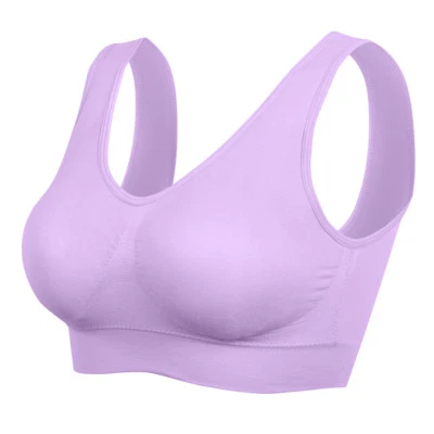 Women Ladies Seamless Padded Bra Comfort No Wire Bra Pull On Stretch Size S-3XL - Image 1 of 4