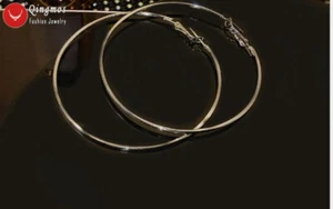 50 mm Anillo Pendientes Colgantes de Arro de Resorte para Mujer Plata S925 Pendientes de Tachón Joyería - Imagen 1 de 17