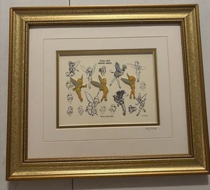 Disneyland 1998 Disney Tinker Bell modellino foglio schizzo spille set 140/7500 incorniciato - Foto 1 di 21