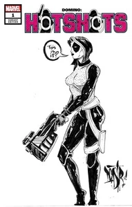 Domino Hotshots #1 (2019) copertina schizzo variante fumetto con arte cast originale - Foto 1 di 6