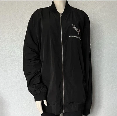 Corvette GM JH Design Men’s 2XL Black Jacket Logo Zip Pockets Car Guy Gift - Image 1 of 4