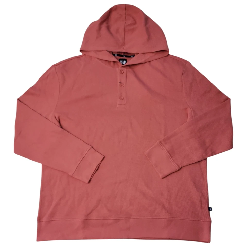 GAP Waffle Henley Hoodie Mens