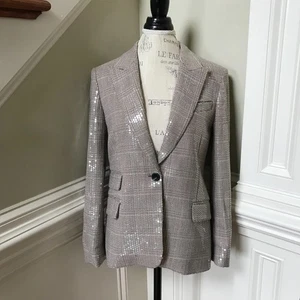 Giacca blazer auto Zadig & Voltaire Venus donna 36 piccolo marrone marrone marrone paillettes cappotto - Foto 1 di 13