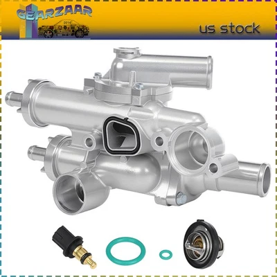 Conjunto de carcasa de termostato de aluminio para 07-12 Dodge Caliber 07-17 Jeep Compass Foto 1 de 4
