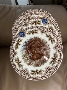 ROYAL STAFFORD 4 TURKEY THANKSGIVING DINNER PLATE DISHES - Picture 1 of 5