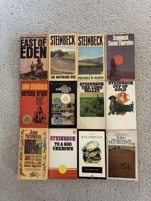Lot of 12 John Steinbeck Vintage Paperback Classics 1960s, 1970s, & 1980s - Image 1 of 4