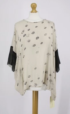 BLUSA DE GASA OVERSIZE RAQUEL ALLEGRA PARA MUJER UK 12-14 GRIS PALOMA PRECIO DE VENTA SUGERIDO POR EL FABRICANTE 300 £ ANUNCIO Foto 1 de 4