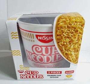 Neu Nissin Tasse Nudeln Ramen Suppentasse - Schüssel & Löffel Set 2 Stück - Bild 1 von 4
