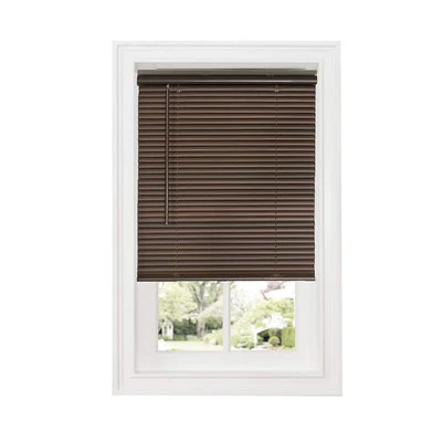 Cordless Window Mini Blinds 1" Slats Room Darkening Mahogany Vinyl 64" (Length) - Image 1 of 2