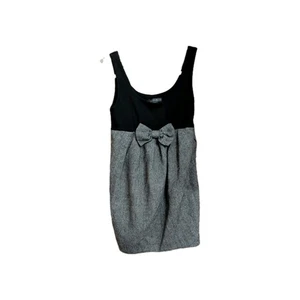 Forever  21 Babydoll  Bow Dress size small black gray charcoal  - Picture 1 of 7