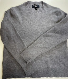 Banana Republic Baruffa Italian XFine Merino Wool Crew Neck Sweater Grey Women M - Foto 1 di 13