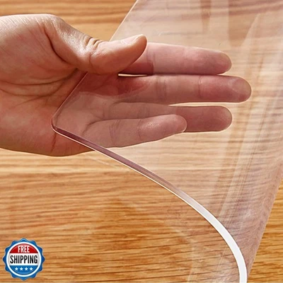 Square 58x58 inch Clear Plastic Table Protector PVC Tablecloth Cover Vinyl Cl - Image 1 of 4