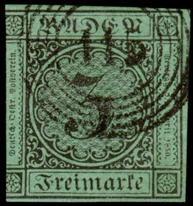 Germany - Baden Scott 7 (1853) Used F-VF, CV $14.00 B - Picture 1 of 1