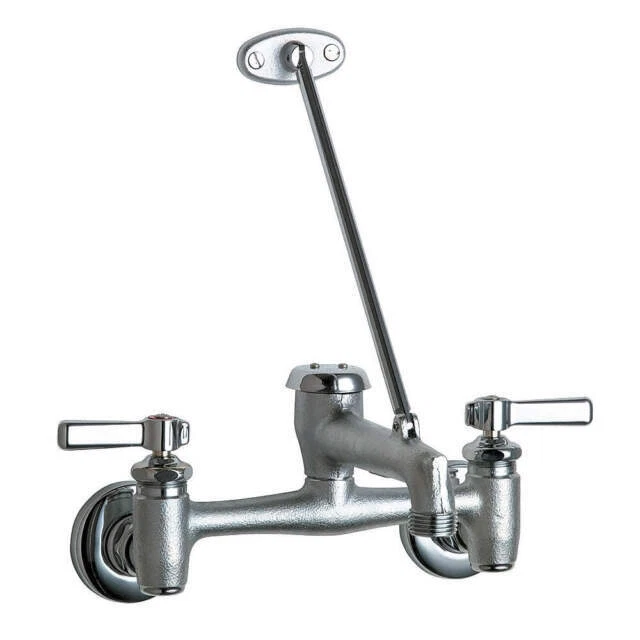 Chicago Faucets 897 Series Wall-Mounted Manual Sink Faucet with 8" Centers