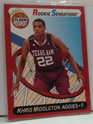 Fleer Rookie Sensations 2013 Khris Middleton #65 Texas A&M MSK Foto 1 de 2