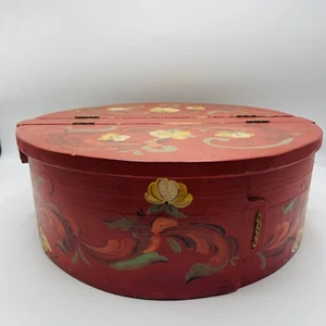 Antigua caja artesanal de madera curvada con bisagras Bob Hoover Dorothy Hoover coctelera floral - Imagen 1 de 24
