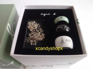 authentic agnes b ceramics rings & 925 silver necklace set - Picture 1 of 3