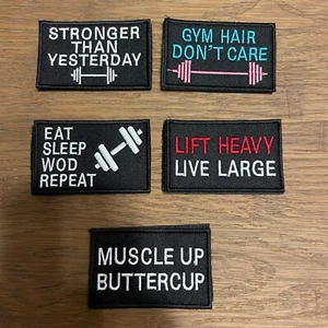 Fitness inspiriert Training Thema Haken und Schleife Patch Westen Taschen etc. - Bild 1 von 6