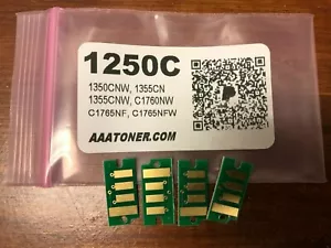 4 x chip toner (BCMY) per ricarica stampante Dell 1250c 1350 1355 C1760 C1765 nuova di zecca - Foto 1 di 4